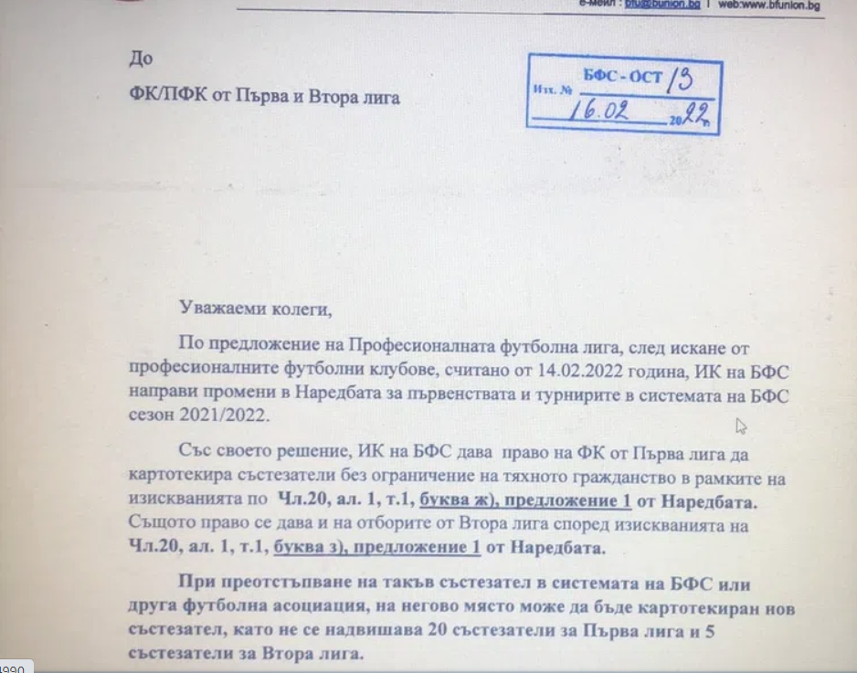 БФС тихомълком е взел решение срещу българските футболисти и младите таланти