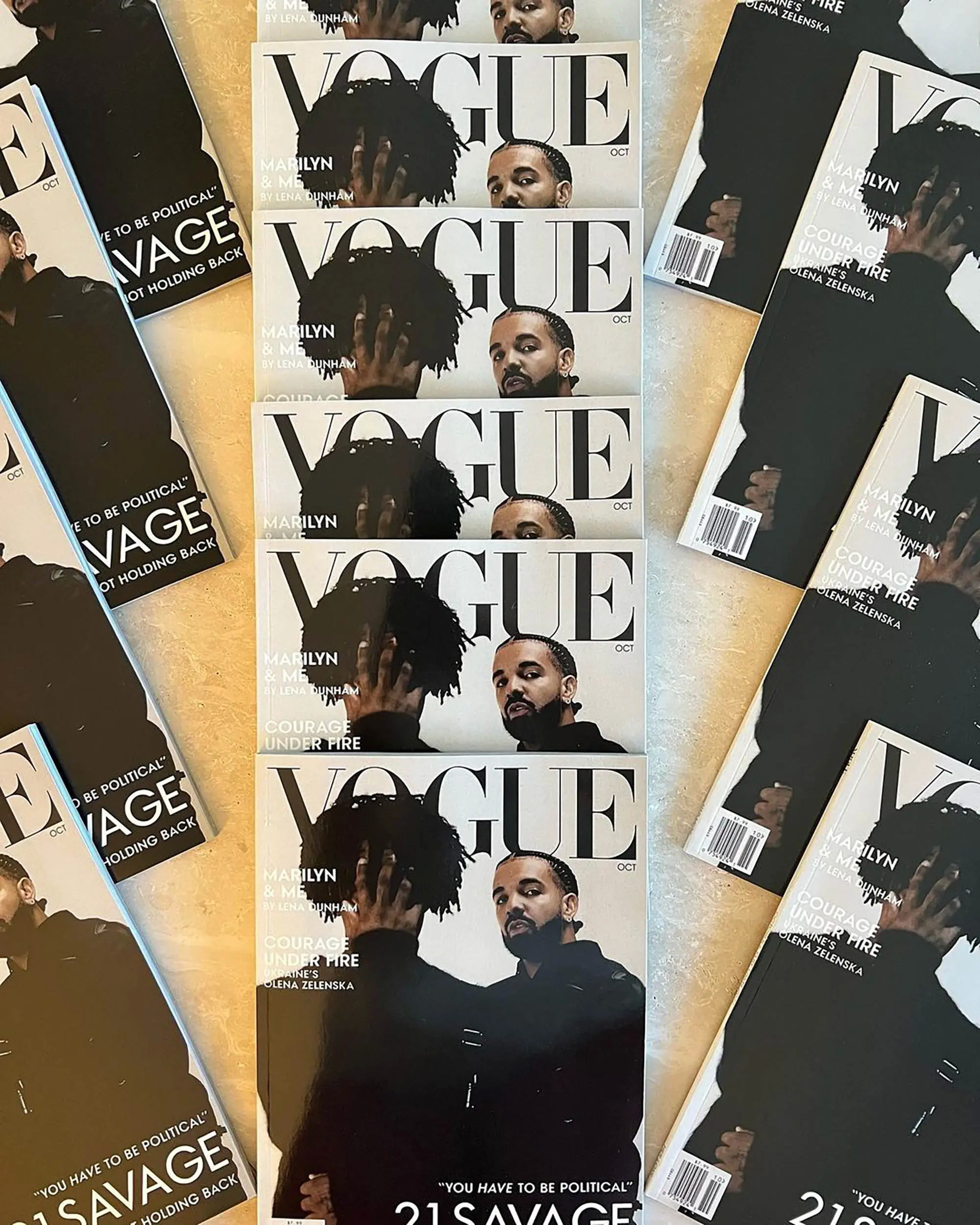 Дрейк, 21 savage, фалшиво списание Vogue, корица