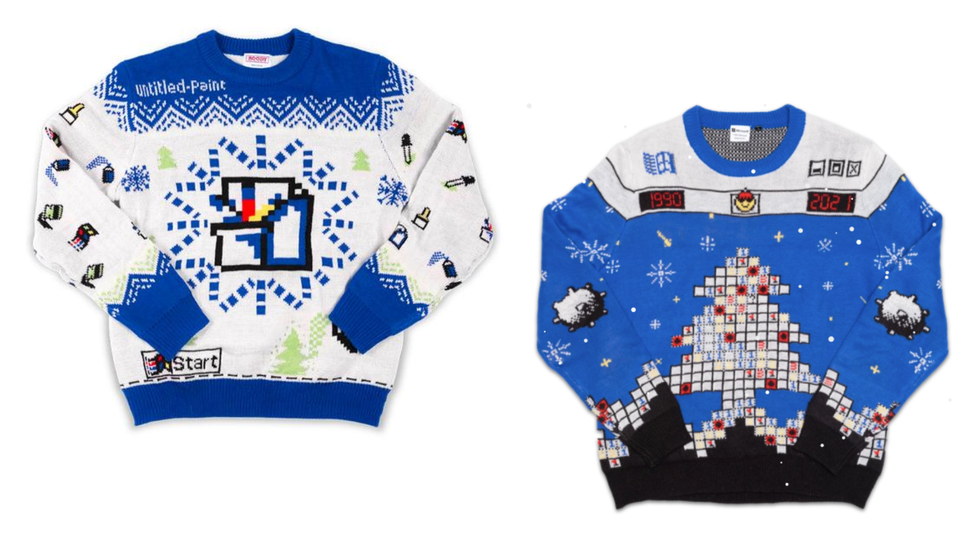 MS Paint; Minesweeper; WIndows Ugly Sweater, грозен коледен пуловер
