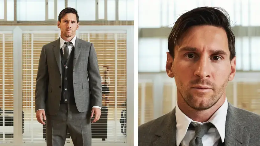 ФК Барселона, Том Браун, Thom Browne, Лионел Меси, Лео Меси с официален костюм