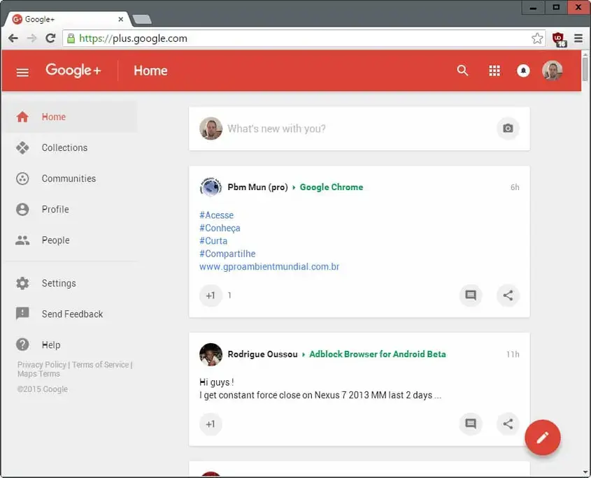 Google мисли, че е иноватор, но всъщност е имитатор - Google plus интерфейс