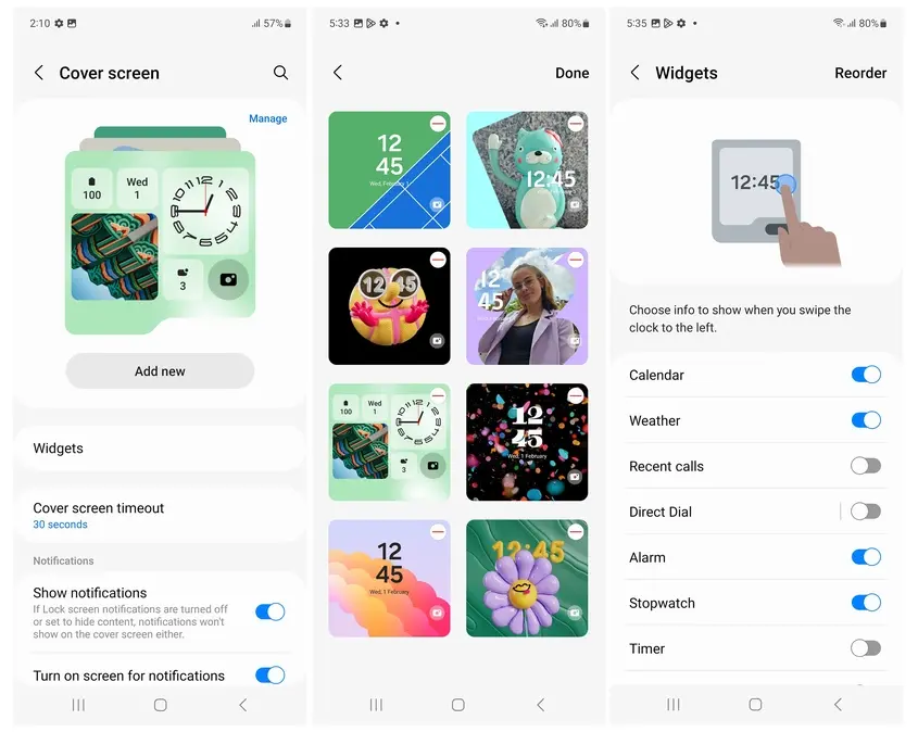 Samsung Galaxy Z Flip5 - персонализации и дизайни на flex window, widgets